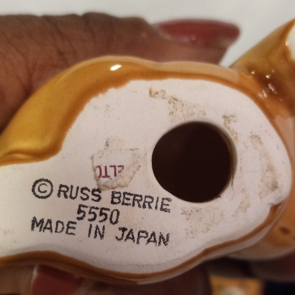 3)- Vintage Russ Berrie Bears Sat Posing Porcelian Ceramic Miniature Ornaments - Picture 9 of 9